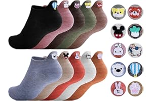 Sporzin Calcetines Mujer Calcetines Tobilleros Mujer Calcetines Mujer Divertidos 10 Pares Calcetines Deporte Calcetines Graciosos Cortos - Sonrisa,En Forma de Corazón,Cachorro,Animal,Algodón