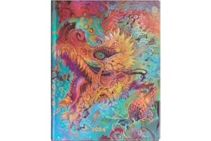 Paperblanks 12 miesięcy kalendarz Flexis 2024 Humming Dragon z miękką okładką, układ dzienny, ultra (180 × 230 mm)