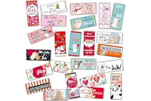 ‎STEINBECK STEINBECK Love Calendar 24 Times Mini Chocolate Filling Love Messages Chocolate Bar Love Set of 24 Gift 18 g Man Woman Advent Christmas Advent Calendar