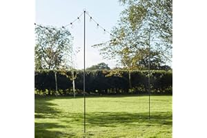 Lights4fun Halterungsstange für Beleuchtungen 275cm Schäferstab schwarz Hochzeitsdeko Garten Schäferhaken Hochzeit Dekoration