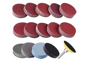 SIQUK 130 Pezzi Dischi Abrasivi 50mm Dischi Carta Gancio e Passante Abrasivi Dischi Grana 60 80 120 180 240 400 600 800 1000 1200 1500 2000 3000