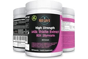 NGU NEXT GEN U Milk Thistle 7000 mg (80% Silymarin) Dietary Health Food Supplement 120 Vegan Capsules, Promotes Healthy Liver Function