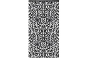 Arsvita Flauschvorhang Türvorhang (100x200 cm) in Schwarz-Grau-Weiß - Raumteiler, Sichtschutz für Ihre Balkon/Terrassentür - Insektenschutz