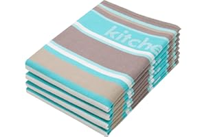 ZOLLNER 4er Set Geschirrtücher Baumwolle in 50x70 cm - saugstarke und langlebige Küchentücher - waschbar bis 60°C – in Mint gestreift - Gastronomiequalität - Oeko Tex® Zertifiziert