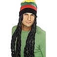 Smiffy's Men's Rasta Hat with Long Deadlocks, Multi, One Size