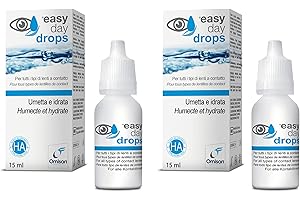 OMISAN Easy Day Drops 3in1 - Collirio Sterile Idratante, Rinfrescante, Umettante. Con Acido ialuronico. Ideale per lenti a contatto - 2 x 15 ml