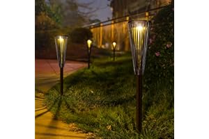 TOUTBIEN Solarleuchte für Garten, LED Solarlampen Warmweiß & Neutralweiß Dimmbar Solarleuchten für Außen Wasserdicht Auto Ein/Aus Solar Gartenleuchte für Terrasse, Rasen, Garten, Hof, Wege