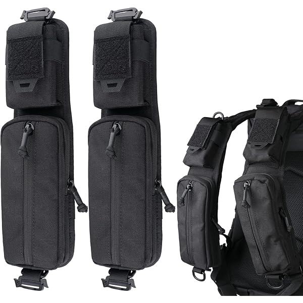 FANDARE Heuptas, schoudertas, heren, militair, borsttas, schoudertas, sporttas, schoudertas, voor reizen, wandelen, fietsen, joggen, zwart, L, zwart., L
