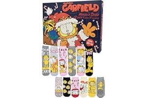 United Labels Garfield Calendrier de l'Avent avec 12 paires de chaussettes pour femme, taille 35-41, calendrier avec baskets et chaussettes longues, calendrier de Noël, cadeau
