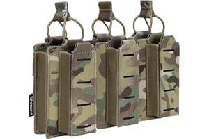 IDOGEAR Bolsa Táctica Molle Bolsas de Revistas LSR 5,56&9mm Portador de Revistas de Airsoft Militar Corte Láser Triple Bolsa de Canguro