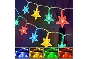 AUAUY Guirlande Lumineuse à Piles, 6M 40 LED Fairy Lights, 2 Modes Monochrome et Brillant Guirlande Lumineuse Intérieur, Décoration de Noël Mariage Anniversaire Fête Jardin Chambre-Multicolore