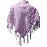 Seidentuch Dirndl-Trachtentuch Tuch flieder 75x75cm Dirndltuch Seide Fransentuch lila violett purple für Tracht Trachtenseide
