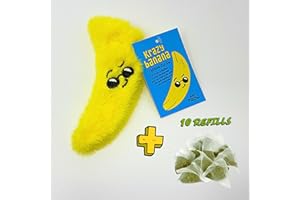 WufWuf MyMeow Krazy Banana Refillable Cat Toy with 10 North American Natural Catnip Refill Bags, Interactive Indoor and Outdoor Cat Nip Toy for Cats and Kittens