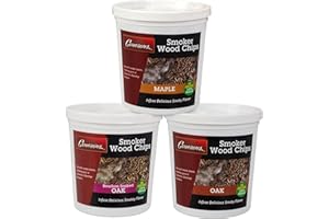 CAMERONS Wood Smoking Chips - Bourbon, Oak, and Maple Wood Chips for Smokers - Set of 3 Resealable Pints