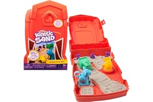 Kinetic Sand, Sandy Farm Set with 340g Play Sand, 6 Tools and Moulds, Reusable Barn Storage Case, Toddler Toys, Kids’ Toys for Girls and Boys Aged 3 and up