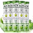 ACV Moringa 15 Effervescent Tablets 500mg Apple Cider Vinegar With No Added Sugar For Gut Health | Weight Loss | (Pack of 5, Green Apple)