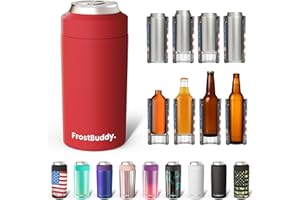 Frost Buddy Universal Beer Cooler Can Cooler - Fits all - Stainless Steel Can Cooler for 12 oz & 16 oz Regular or Slim Cans & Bottles