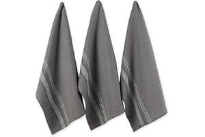 DII Kitchen Collection, Cotton, Chambray Gray, Dishtowel Set