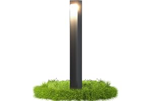 ‎DOPORRO doporro Wegeleuchte Außen IP65 Gartenleuchte Mit Strom Und 5W LED 3000K 60 cm Outdoor Stehlampe Für Terrasse Gartenweg Einfahrt Moderne Pollerleuchte Sandgrau dunkel