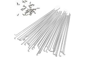 LUXU 36 raggi in acciaio inox da 14 G con 36 nippli in ottone, raggi in acciaio antiruggine, per mountain bike, MTB, Ebike, downhill, trekking, city bike (250 mm-309 mm)