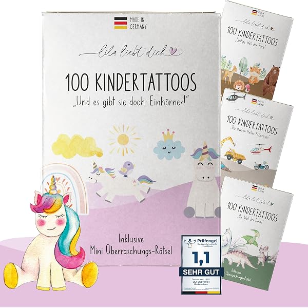 Leuchtende Tattoos Für Mädchen – 50 Stück Einzeln Verpackt, Nachtleuchtend, Wasserfest, Für Kinderpartys