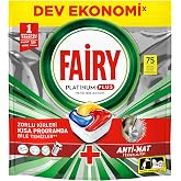 Fairy Platinum Plus Bulaşık Makinesi Deterjanı Kaps&uuml;l&uuml;/Tableti 75 Yıkama Limon Kokulu &Ouml;zel Tasarım
