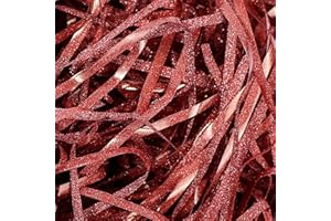 SKYGAD Verpackungsmaterial Füllmaterial Geschenkbox, 100G Glänzend Geschreddertes Papier Paket Weihnachten Geschenkkorb Füllpapier, DIY Papierschnipsel Ostergras Karton Geschenkfüll Material Raffia (Braun)