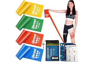 SENSEI® Set de Bandes Élastiques Fitness – Latex Naturel, 2m Longueur, pour Gymnastique, Entraînement & Rééducation