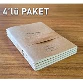 Etika A5 Kraft Kapak Tel Dikişli Defter 4'l&uuml; Paket | Hafif kağıt, kraft kapak, tel dikişli 4'l&uuml; A5 defter seti - her biri 48 
