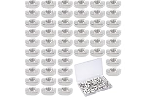 Huiguli Nutensteine M6, 50 Stück Nutenstein M6, Harte T-nutensteine M6 aus Kohlenstoffstahl, Aluminium-Profil Nutsteine M6, Hammerkopfmutter M6 für T-Schiene mit Aufbewahrungsbox