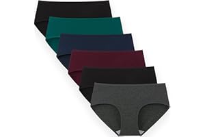 INNERSY Underwear for Women Soft Cotton Knickers Ladies Mid Rise Briefs Basic Pants Multipack 6