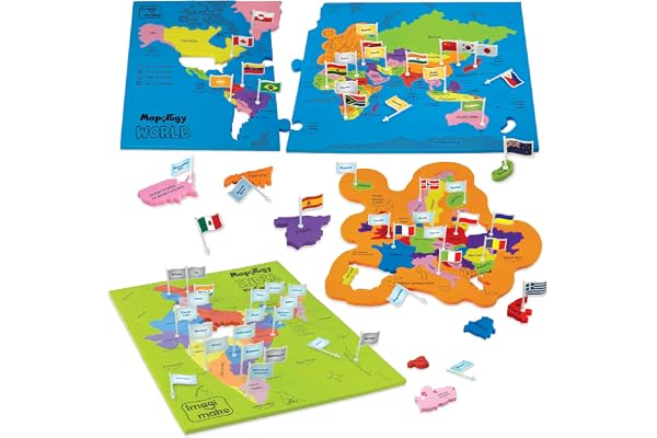 Imagimake: Mapology India and World Maps with Capitals - Learn Capitals and Country Flags - Educational Toy for Kids Above 5 Years, Multicolor