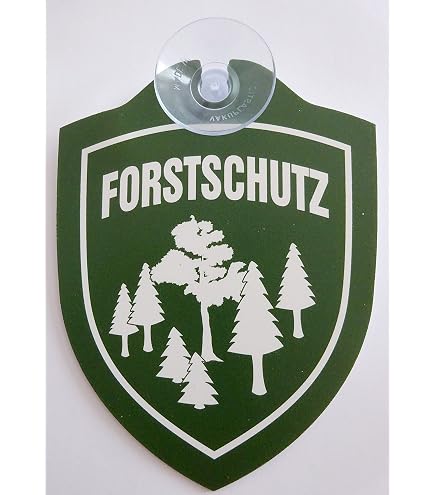 2er Set Saugnapf-Schild 'Forstbetrieb' – Acryl, 5x20 Cm, Für Auto-Windschutzscheibe