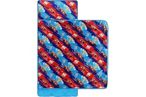 Jay Franco Colchoneta para Siesta Infantil Plegable Disney Pixar Cars, Saco de Dormir Infantil Tipo Manta con Almohada para guardería y Fiestas