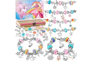 BIIB Regalo Bambina 5 6 7 8 9 10 11 12 Anni, Unicorno Bambina Regalo Kit Braccialetti Fai Da Te, Regali di Natale 5-12 Anni Femmina, Calendario Avvento Crea Braccialetti, Perline per Braccialetti