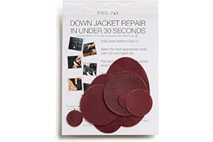 DJR PRO FIX: Easy-to-Use Down Jacket Repair Patch Kits Pre-Cut, Self-Adhesive, Waterproof, Tear-Resistant Patches for Repairing Clothing, Sleeping Bags, Tents, Outdoor Gear - Burgundy