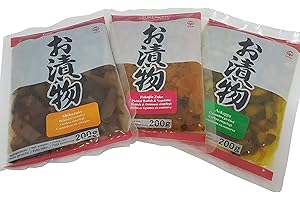 OTSUMAMI-LAND.COM Tsukemono 3er Set: Aokappa Gurken, Fukujinzuke, Shibazuke, Tsukemono, eingelegtes japanisches Gemüse 3 x 200g