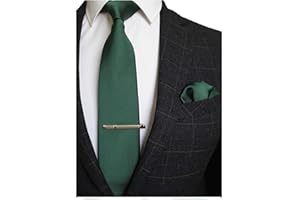 JEMYGINS Cravate Homme en Multicolores et Pinces à cravate et Carre de poche Emsemble