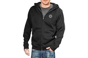 Baddery Giacche da Moto: Biker Pray con Ricamo Croce di Ferro - Moto/Chopper/Motocicletta/Felpa con Cappuccio/Sweater/Zip Hoody/Giacca/Urban Hoodie/College/Hooded-Jacket/Nero (XXL)