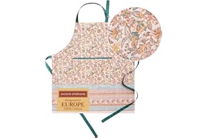 Maison d' Hermine Schürze, 100% Baumwolle, 1 Stück, verstellbarer Nackenriemen, Schürze mit Mitteltasche und langen Bändern für Damen, Herren, Koch