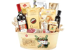 ‎RE REGALO Italienischer Premium Genießer Präsentkorb "Camelot" Weihnachtskorb Italienische Speisen und Wein Spezialitäten - Insgesamt 12 Artikel Geschenkkorb aus Italien - Feinkost Geschenkkorb