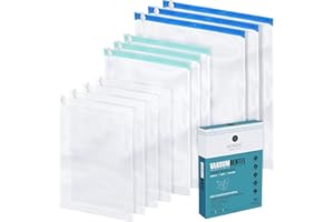 NORDIC® Vakuumbeutel zum Rollen - 10 STK. in 3 Größen - Praktische Kompressionsbeutel - Wiederverwendbar Reise - Aufbewahrungsbeutel – ohne Staubsauger! (Zum Rollen 10er Set (S, M und L))