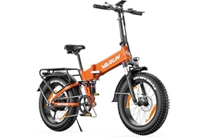 ‎VARUN VARUN E Bike 20 Zoll, Klapprad E-Bike mit 48V 13Ah Lithium-Ionen Akku, 3-fache Federung, 120KM Reichweite, 4.0 Fat tire, 7-Gang Schaltung, 5-PAS LCD-Display, Elektrofahrrad E-Fatbike für Erwachsene