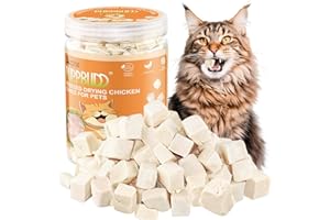 PUPPBUDD 200g Lyophilisé Friandises pour Chat, Snacks de Poulet Lyophilisés pour Chiens Chats, Friandises pour Chats d'intérieur