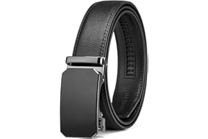 BOSTANTEN Pasek męski, skórzany pasek dla mężczyzn z grzechotką, automatyczne zapięcie, pasek biznesowy, szerokość 35 mm, rozmiar dopasowany