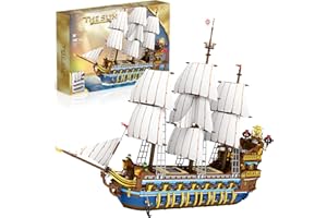 URGEAR Grande Set di Costruzione di Navi Pirata - 3162 Pezzi - Collezione Perfetta e Regalo per Adulti Uomini da Costruire ed Esporre, Nave della Flotta Reale Compatibile con LEGO