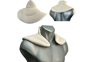 GIRAFFENLAND Cojín cervical térmico con cuello. Algodón biológico blanco natural. Saco con semillas de lino. Cojín de nuca. Almohada térmica caliente y frio con semillas
