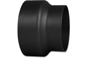 LANZZAS Réduction de tuyau de poêle de 180 mm à 150 mm, couleur : noir métallisé, (diamètre : 150 mm)
