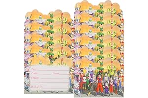 Qemsele inviti compleanno Bambini, 30 Inglese Inviti battesimo con Buste Biglietti cartoline per bambini, ragazze festa di compleanno e Baby shower (4,3 * 5,5 pollici (11 * 14 cm), DragonBall)