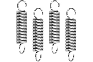GUNGY Molle a Trazione 55mm Molla di Trazione Doppio Gancio 90 Gradi in Acciaio Inossidabile Diametro Filo 1,6 mm Diametro Esterno 12mm Tiro 6,4kg 4 Pezzi